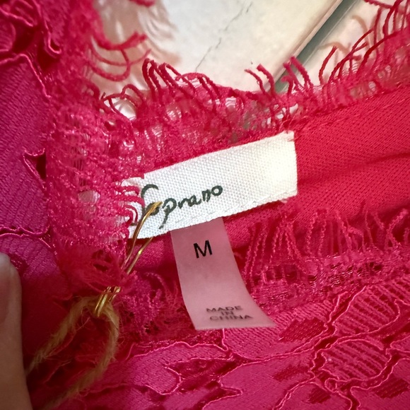 NWT Soprano Vibrant Pink Flowy Lace Summer Dress - Picture 3 of 5